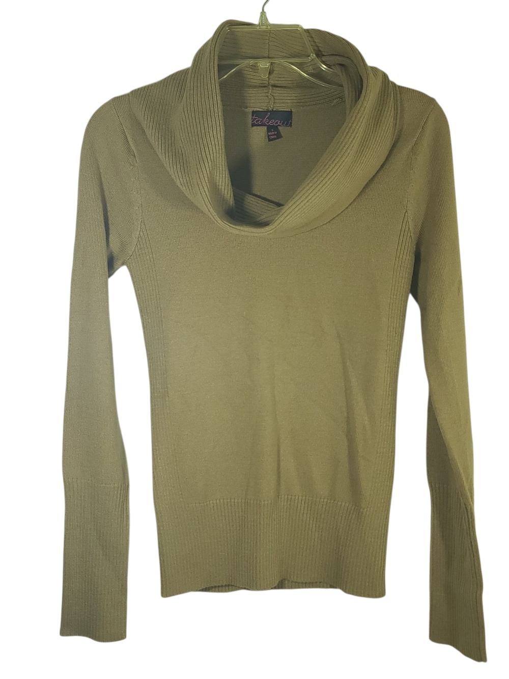 Takeout Olive Green Cowl Neck Sweater Size Small
